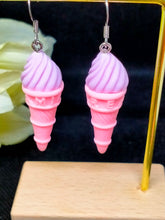 Load image into Gallery viewer, Novelty Ice Cream Cone Earrings - Fun Summer Dessert
