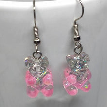 Load image into Gallery viewer, Pink and Clear Mini Bear Earrings - Fun and Unique Fashion Accessory
