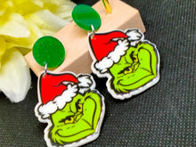 Load image into Gallery viewer, Christmas Grinch Earrings - Fun Holiday Jewellery
