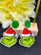 Load image into Gallery viewer, Christmas Grinch Earrings - Fun Holiday Jewellery
