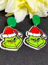 Load image into Gallery viewer, Christmas Grinch Earrings - Fun Holiday Jewellery
