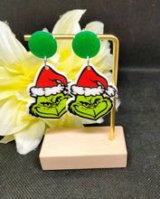 Load image into Gallery viewer, Christmas Grinch Earrings - Fun Holiday Jewellery
