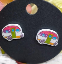 Load image into Gallery viewer, Acrylic Caravan Studs, assorted colours and designs.
