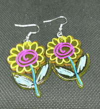 Load image into Gallery viewer, Sunflower Dangle Earrings - Handmade Floral Jewelry
