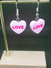 Load image into Gallery viewer, Pink Heart Love Earrings - Novelty Statement Jewelry
