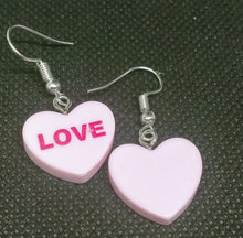 Load image into Gallery viewer, Pink Heart Love Earrings - Novelty Statement Jewelry
