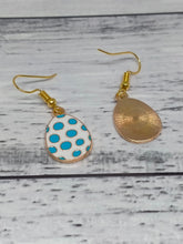 Load image into Gallery viewer, Blue Spotted Easter Egg Earrings -- Handmade Jewellery
