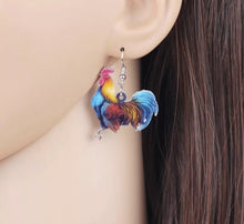 Load image into Gallery viewer, Acrylic Rooster Novelty Earrings. Style C
