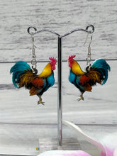 Load image into Gallery viewer, Acrylic Rooster Novelty Earrings. Style C
