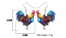 Load image into Gallery viewer, Acrylic Rooster Novelty Earrings. Style C
