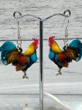 Load image into Gallery viewer, Acrylic Rooster Novelty Earrings. Style C
