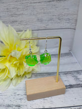 Load image into Gallery viewer, Novelty resin with gold foil flakes frog earrings
