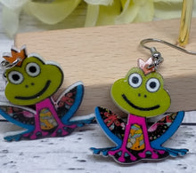 Load image into Gallery viewer, Colorful Acrylic Frog Earrings - Novelty Jewelry
