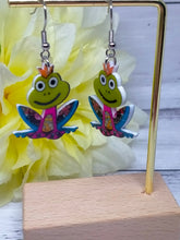 Load image into Gallery viewer, Colorful Acrylic Frog Earrings - Novelty Jewelry
