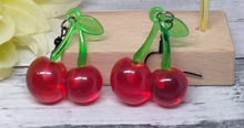 Load image into Gallery viewer, Novelty resin cherry earrings. (B)
