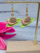 Load image into Gallery viewer, Snail Resin Earrings - Novelty Dangle Jewelry
