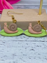 Load image into Gallery viewer, Snail Resin Earrings - Novelty Dangle Jewelry
