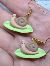 Load image into Gallery viewer, Snail Resin Earrings - Novelty Dangle Jewelry
