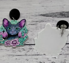 Load image into Gallery viewer, Gothic Cats dangle earrings
