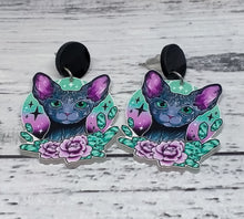 Load image into Gallery viewer, Gothic Cats dangle earrings
