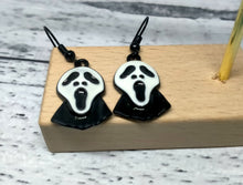 Load image into Gallery viewer, Enamel Ghost Face Dangle Earrings - Novelty Halloween Jewelry
