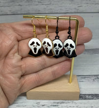 Load image into Gallery viewer, Enamel Ghost Face Dangle Earrings - Novelty Halloween Jewelry
