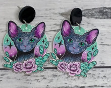 Load image into Gallery viewer, Gothic Cats dangle earrings
