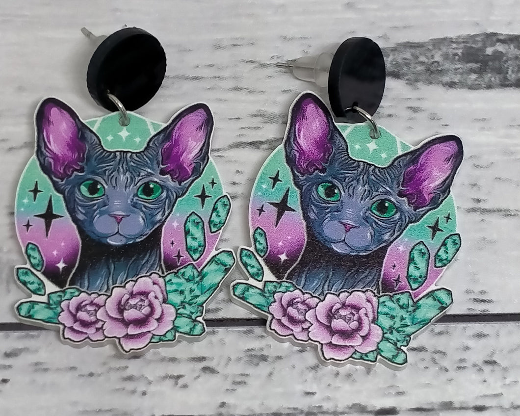 Gothic Cats dangle earrings