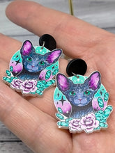 Load image into Gallery viewer, Gothic Cats dangle earrings
