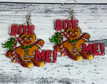 Load image into Gallery viewer, Gingerbread Men Earrings - Whimsical Acrylic Jewelry
