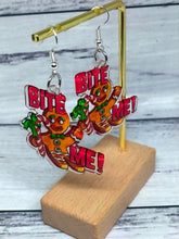 Load image into Gallery viewer, Gingerbread Men Earrings - Whimsical Acrylic Jewelry
