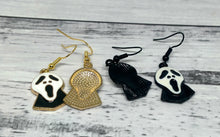 Load image into Gallery viewer, Enamel Ghost Face Dangle Earrings - Novelty Halloween Jewelry
