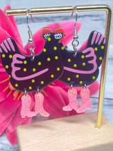 Load image into Gallery viewer, Cute Chicken polka dot Dangle legs novelty earrings
